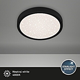 Briloner LED-Deckenleuchte rund RUNA (18,5 W, Ø x H: 28 x 4 cm, Schwarz, Neutralweiß)