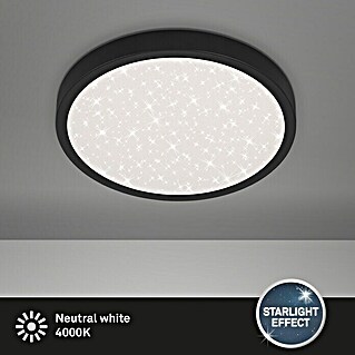Briloner LED-Deckenleuchte rund RUNA (24 W, Ø x H: 38 x 5 cm, Schwarz, Neutralweiß)