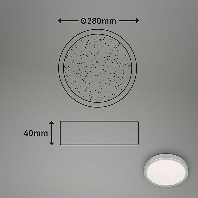 Briloner LED-Deckenleuchte rund RUNA (18,5 W, Ø x H: 28 x 4 cm, Silber, Neutralweiß) | BAUHAUS