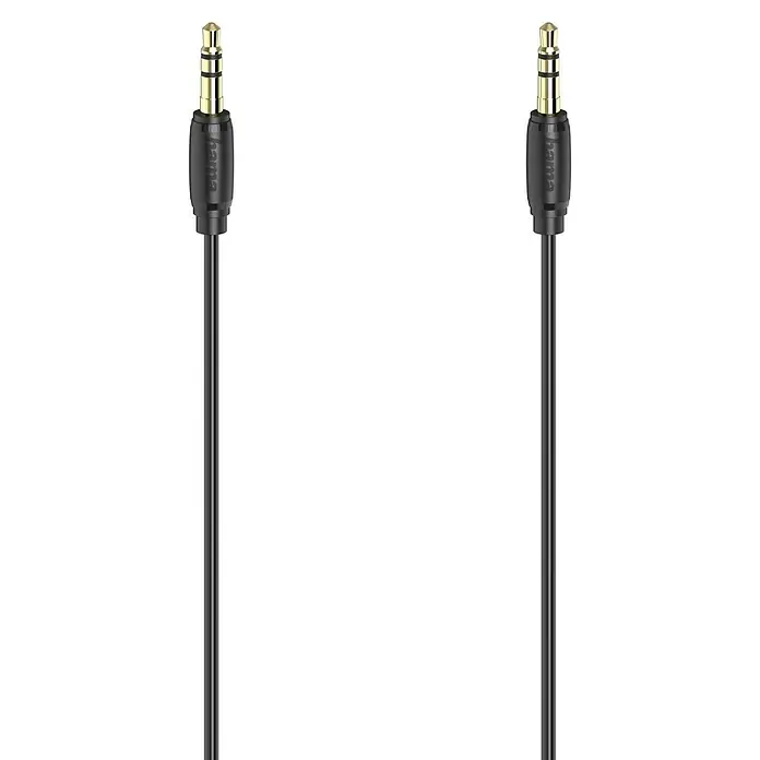 Hama Klinkenkabel ultradünn - Länge: 0,5 m, Vergoldete Kontakte - Hama Audiokabel mit 3,5mm Klinkenstecker an beiden Enden für Audioübertragung.