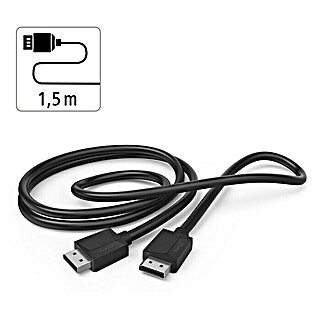 Hama DisplayPort-Kabel (Schwarz, 1,5 m, Bis zu 21,6 Gbit/s)