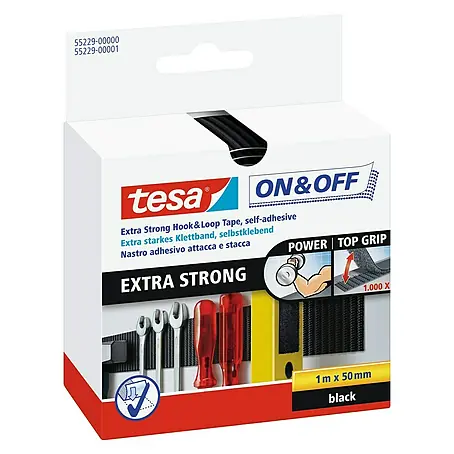 Tesa ON & OFF Cinta de velcro Extra Fuerte