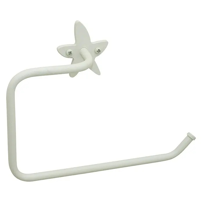 CM Baños Miró B Toallero de anilla - Blanco - Este toallero de metal es blanco y tiene una estrella de mar decorativa para montaje en pared. Práctico y decorativo.