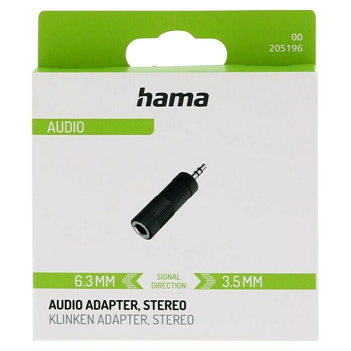 Hama Audio-Adapter 3,5-mm-Klinken-Stecker - 6,3-mm-Klinken-Kupplung (1 Stk.) | BAUHAUS