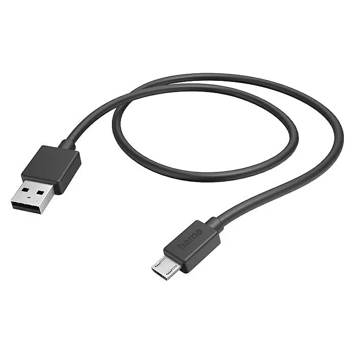 Hama USB-Kabel USB-A - Micro-USB1 m, Schwarz