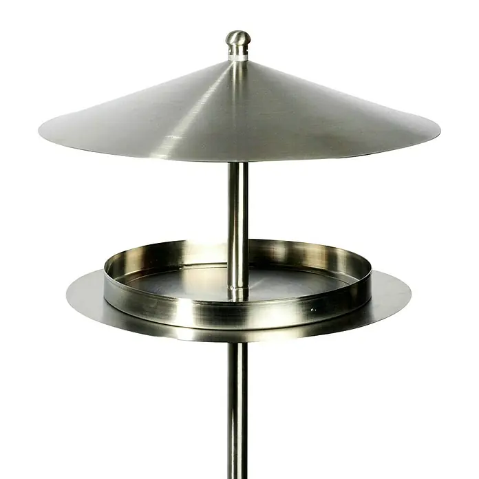 Dobar Vogelhaus Silberglanz - Durchmesser: 29 cm, Höhe: 125,5 cm, Silber, Edelstahl - Elegante Vogeltränke aus Metall. Das schlichte Design fügt sich nahtlos in jeden Garten ein und bietet Vögeln einen stilvollen Platz zum Trinken.