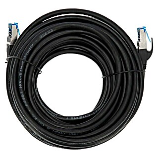 Hama Netzwerk-Kabel CAT-6a (Länge: 10 m, Schwarz, RJ45-Stecker, Bis zu 10 Gbit/s)