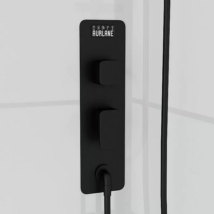 Aurlane Designdusche Graphic - 80 x 110 x 225 cm, Schwarz/Weiß - Detailaufnahme
