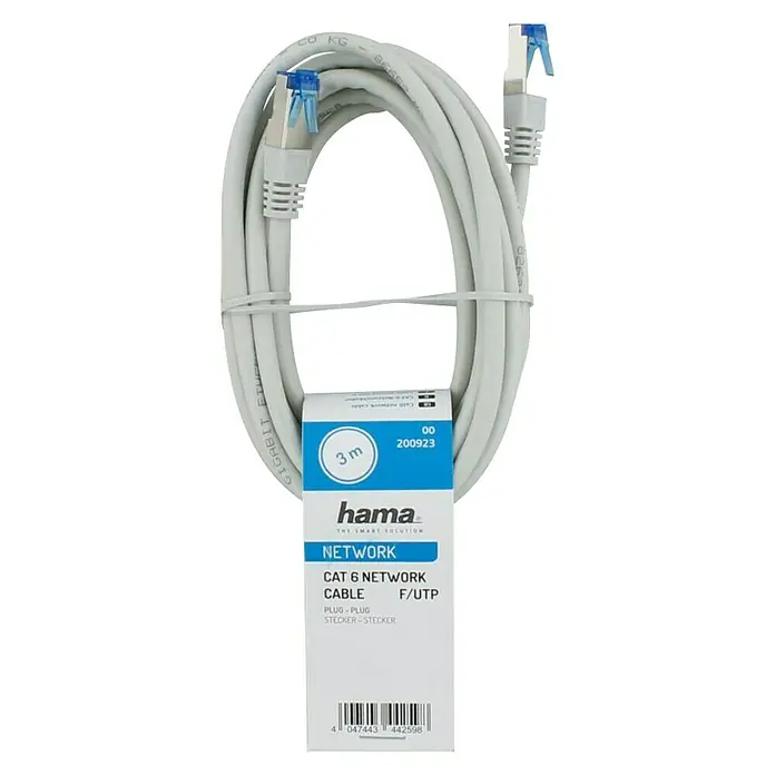 Hama Netzwerk-Kabel - 3 m, Bis zu 1 GBit/s - Ein Hama CAT 6 Netzwerkkabel (3 m) in Weiß, geeignet für schnelle Netzwerkverbindungen, ideal für Zuhause und Büro.