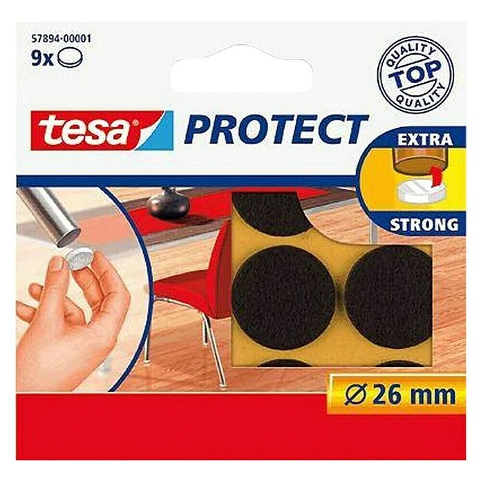 Tesa Podložna pločica od filca Protect  (9 Kom., Smeđa) | BAUHAUS