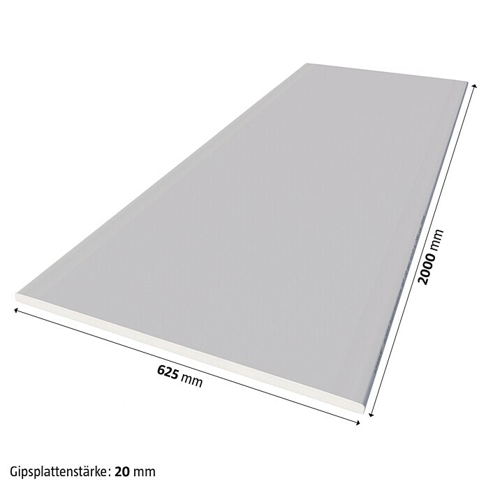 Knauf Gipskartonplatte Massiv GKBF (2.000 x 625 x 20 mm)
