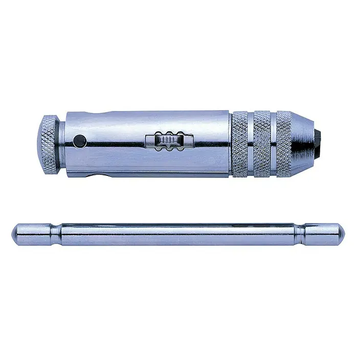 Exact Werkzeughalter - 2 -tlg. - Einstellbares Wendeisen mit Griff. Ideal für präzises Gewindeschneiden, gefertigt aus robustem, glänzendem Material für lange Lebensdauer.