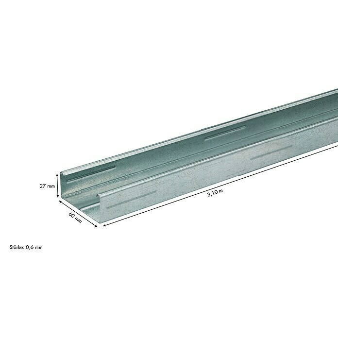 Knauf CD-Deckenprofil (Länge: 3.100 mm, Stärke: 0,6 mm, Stahlblech)