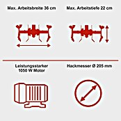 Scheppach Elektro-Bodenhacke MTE380 (Leistung: 1 050 W, Arbeitsbreite: 36 cm, Arbeitstiefe: 22 cm) | BAUHAUS