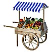 Promadino Dekoartikel Marktwagen mit Dach (L x B x H: 82 x 173 x 184 cm, Natur, Holz) | BAUHAUS
