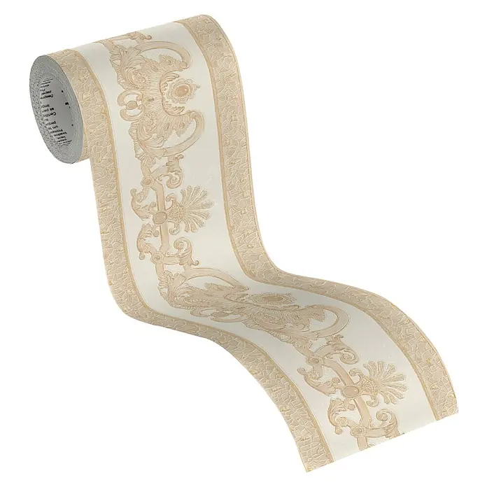 A.S. Création Only Borders 11 Tapetenborte - Beige/Creme - Eine Rolle eleganter Bordüre mit klassischem Muster, perfekt für stilvolle Wandgestaltung.