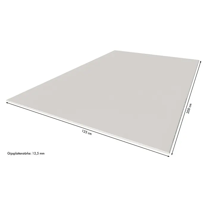 Knauf Feuerschutzplatte GKF - 2.000 x 1.250 x 12,5 mm - Gipsplatte mit den Maßen 125 cm x 200 cm und einer Stärke von 12,5 mm. Ideal für den Innenausbau und zur Wandverkleidung.