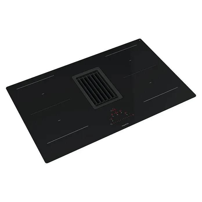Mepamsa Placa de cocción con campana extractora Indu Pro - An x L: 83 x 52 cm - Placa de inducción negra con extractor integrado para cocinas modernas. Diseño de alta calidad y rendimiento eficiente combinados.