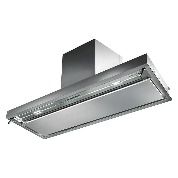 Mepamsa Campana integrable Secret Premium - Máx. Potencia del ventilador en modo extracción: 670 m³/h, Acero inoxidable - Campana extractora de acero inoxidable con luces LED brillantes para una iluminación óptima al cocinar. Un complemento elegante para cualquier cocina moderna.