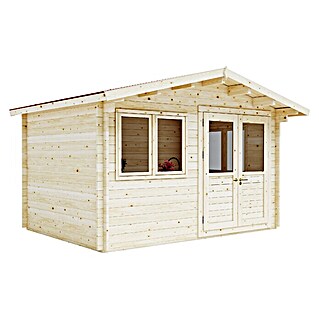 Upyard Gartenhaus Merselan (Außenmaß inkl. Dachüberstand (B x T): 353 x 348 cm, Holz, Natur)