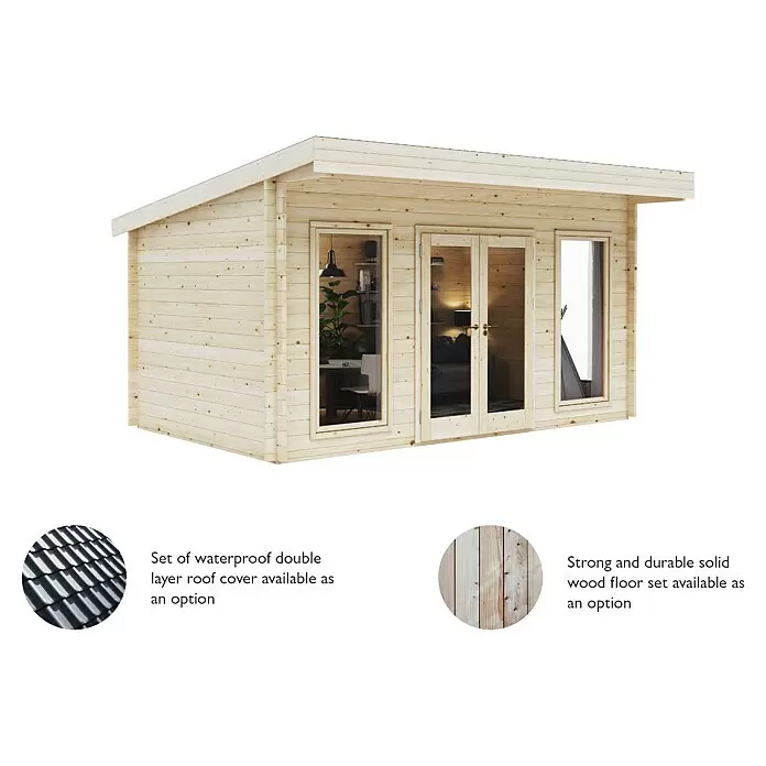 Upyard Gartenhaus Chenin - Außenmaß inkl. Dachüberstand (B x T): 504 x 348 cm, Holz, Natur - Informationsansicht