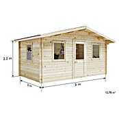 Upyard Gartenhaus Malbec (Außenmaß inkl. Dachüberstand (B x T): 356 x 365 cm, Holz, Natur) | BAUHAUS