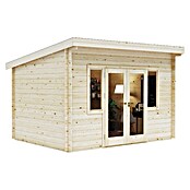 Upyard Gartenhaus Riesling (Außenmaß inkl. Dachüberstand (B x T): 404 x 348 cm, Holz, Natur) | BAUHAUS