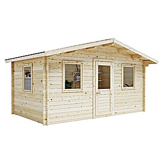 Upyard Gartenhaus Malbec (Außenmaß inkl. Dachüberstand (B x T): 356 x 365 cm, Holz, Natur)