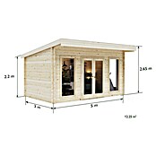 Upyard Gartenhaus Chenin (Außenmaß inkl. Dachüberstand (B x T): 504 x 348 cm, Holz, Natur) | BAUHAUS