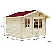 Upyard Gartenhaus Syrah (Außenmaß inkl. Dachüberstand (B x T): 356 x 358 cm, Holz, Natur) | BAUHAUS