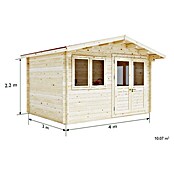 Upyard Gartenhaus Merselan (Außenmaß inkl. Dachüberstand (B x T): 353 x 348 cm, Holz, Natur) | BAUHAUS