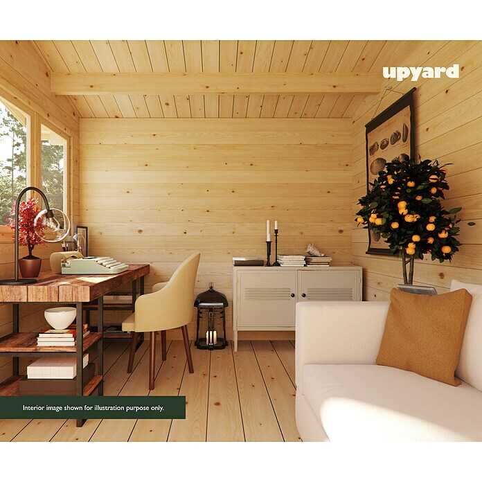 Upyard Gartenhaus Merselan (Außenmaß inkl. Dachüberstand (B x T): 353 x 348 cm, Holz, Natur) | BAUHAUS