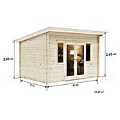 Upyard Gartenhaus Riesling (Außenmaß inkl. Dachüberstand (B x T): 404 x 348 cm, Holz, Natur) | BAUHAUS