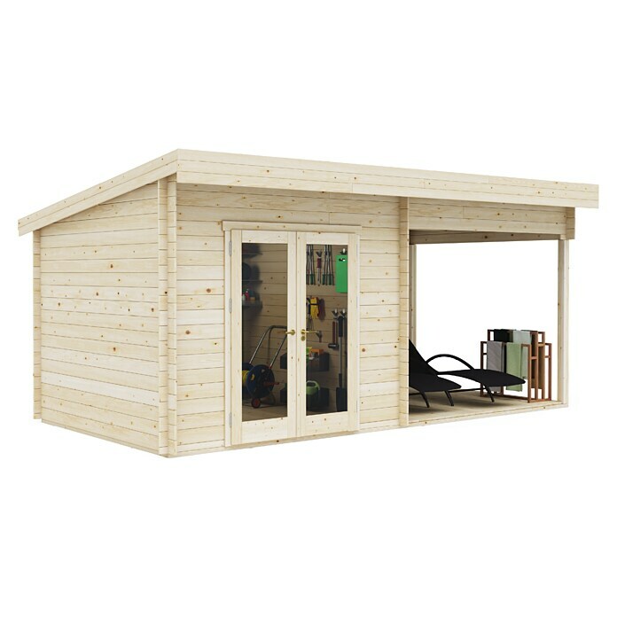 Upyard Gartenhaus Grenache (Außenmaß inkl. Dachüberstand (B x T): 605 x 348 cm, Holz) | BAUHAUS