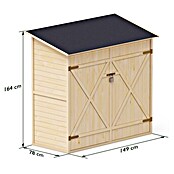 Upyard Geräteschrank Classic Line (150 x 80 cm, Holz, Natur) | BAUHAUS