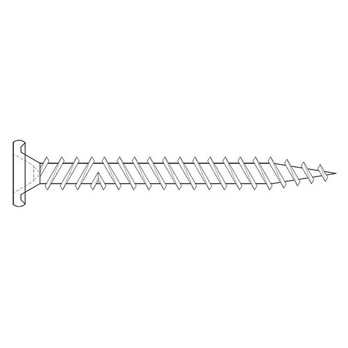 Knauf Diamantschraube XTN - Durchmesser: 3,9 mm, Länge: 38 mm, 1.000 Stk. - Illustration einer Schraube mit einem flachen Kopf und einem durchgehenden Gewinde, dargestellt in einer technischen Zeichnung.