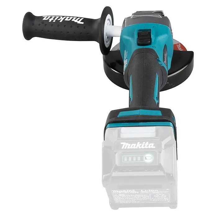 Makita XGT 40V max. Amoladora angular de batería GA005GZ - 40 V, Sin batería, Número de revoluciones de marcha en vacío: 8.500 r.p.m. - Amoladora angular inalámbrica Makita con mango auxiliar y batería. Ideal para tareas de esmerilado y corte.