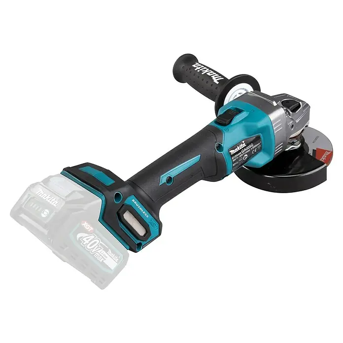 Makita XGT 40V max. Amoladora angular de batería GA005GZ - 40 V, Sin batería, Número de revoluciones de marcha en vacío: 8.500 r.p.m. - Amoladora angular inalámbrica Makita con empuñadura auxiliar y batería XGT de 40V máx. para tareas de amolado exigentes.