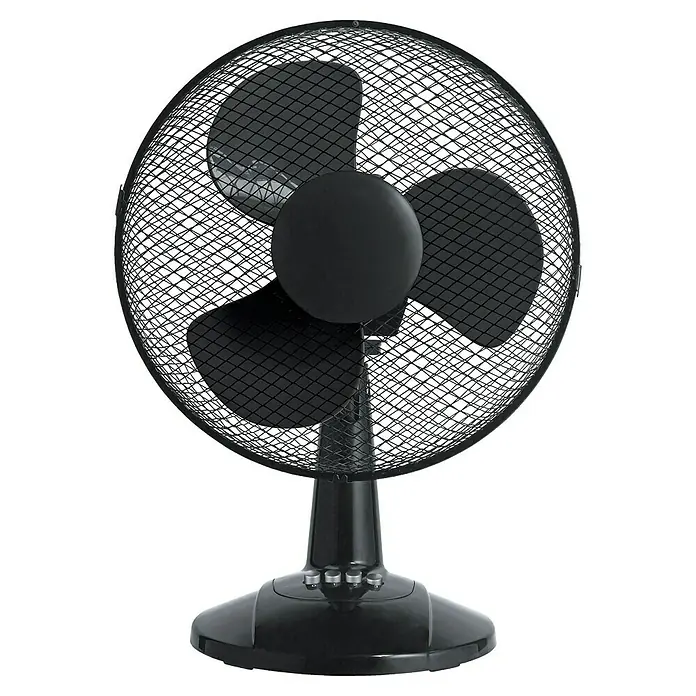 Voltomat Ventilador de sobremesa Hawai - Negro, 30 cm - Aquí hay un ventilador de mesa negro con rejilla de protección. Ofrece varios niveles de velocidad para refrigeración personalizada.