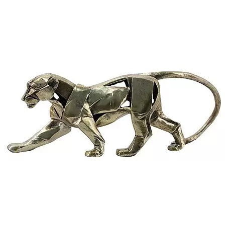 Dekofigur Leopard mit Goldfolie