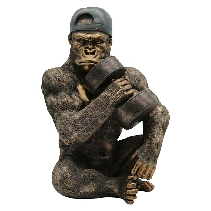 Dekofigur Champion Gorilla (L x H: 22 x 31 cm, Braun/Gold) | BAUHAUS
