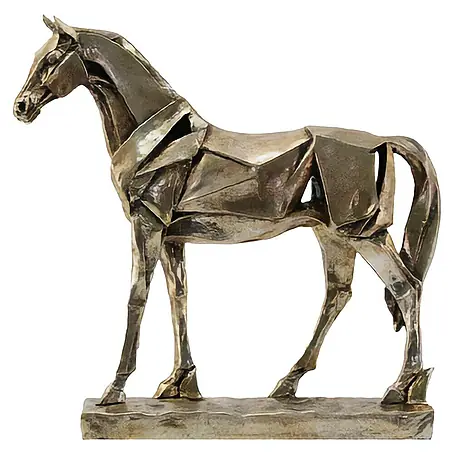 Dekofigur Pferd mit Goldfolie