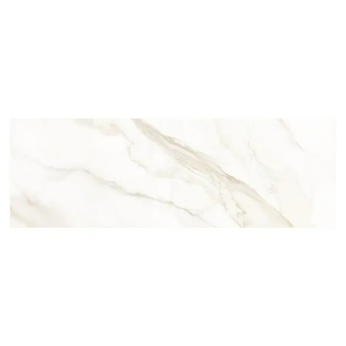 Revestimiento de pared Calacatta Gold - 30 x 90 cm, Blanco, Brillante - Elegante baldosa de mármol blanco con delicadas vetas grises. Ideal para interiores y baños elegantes con un toque de lujo.