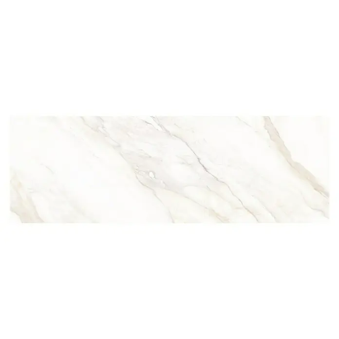 Revestimiento de pared Calacatta Gold - 30 x 90 cm, Blanco, Brillante - Elegante baldosa de mármol con delicadas vetas blancas y grises. Perfecta para interiores elegantes y diseños de suelos de alta calidad.
