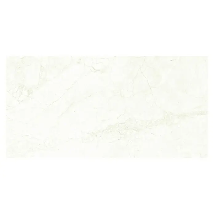 Pavimento porcelánico Gales - 60 x 120 cm, Ivory, Rectificado - Patrón de baldosa de mármol claro con vetas sutiles, perfecto para interiores elegantes. La baldosa ofrece una superficie lisa y pulida.