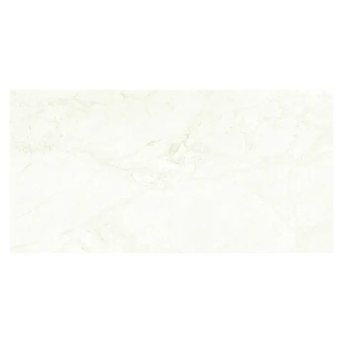 Pavimento porcelánico Gales - 60 x 120 cm, Ivory, Rectificado - Una vista detallada del azulejo cerámico "Calacatta Gold". El azulejo cerámico impresiona por sus tonos claros y su superficie marmoleada.