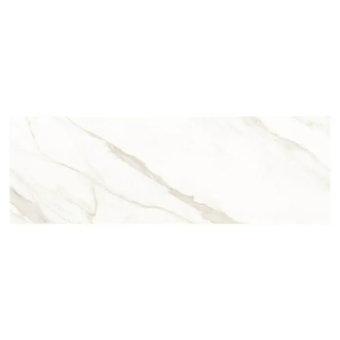 Revestimiento de pared Calacatta Gold - 30 x 90 cm, Blanco, Mate - Elegante baldosa de mármol blanco con delicadas vetas grises para interiores con estilo. Perfecta para baños o cocinas.