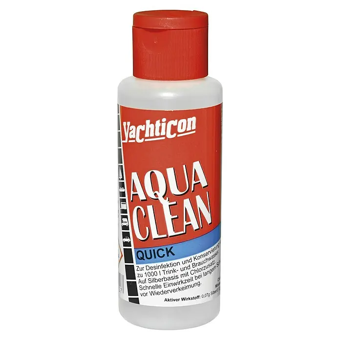 Yachticon Wasseraufbereiter Aqua Clean AC 1000 -quick- - Max. ausreichend für Flüssigkeitsmenge: 1.000 l, Einwirkzeit: 30 min - Flasche Yachticon Aqua Clean Quick zur Desinfektion von Trink- und Brauchwasser. Ideal für unterwegs, schnelle Wirkung.