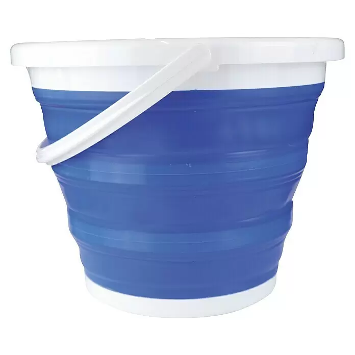 Yachticon Falteimer - 10 l - Blau-weißer faltbarer Eimer mit Griff.