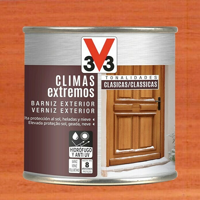 V33 Barniz para madera exterior Climas Extremos (Sapelly, Brillante, 250 ml)